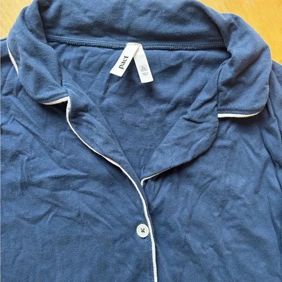 Women's Navy Blue Pajama Top - Picture 2 of 2